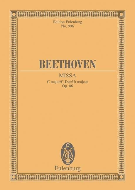 Beethoven: Missa C major Opus 86 (Study Score) published by Eulenburg